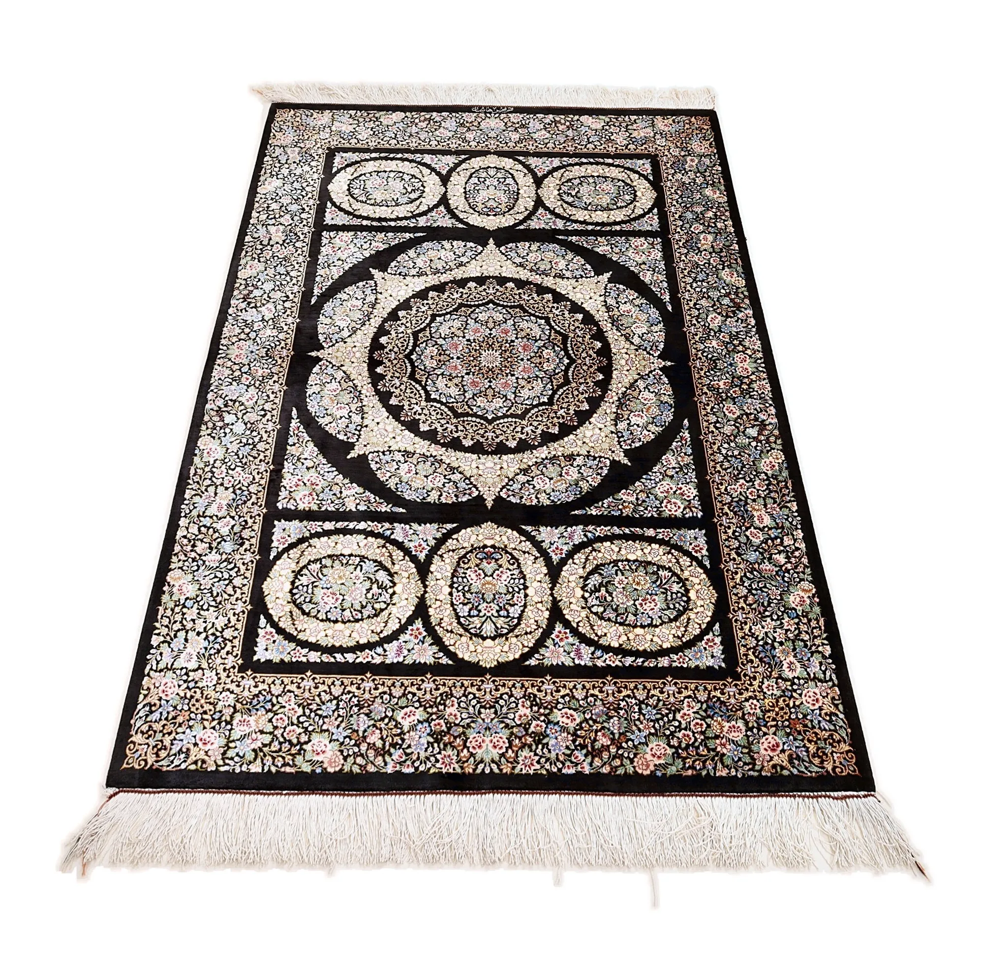 Qom Persian Rug 150 × 98 cm, Silk, hand-knotted