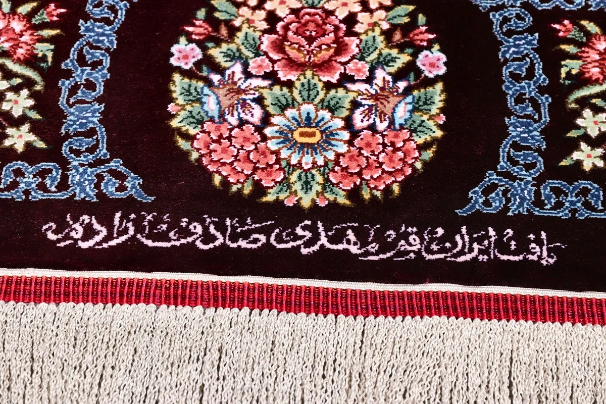Qom Persian Rug — hand-knotted, 153 × 98 cm, Silk
