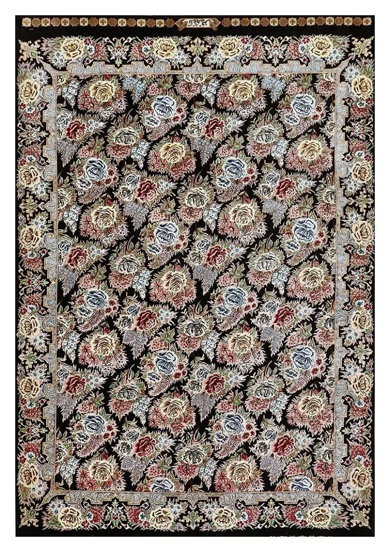 Hand-Knotted Silk Qom Persian Rug, 160 × 98 cm