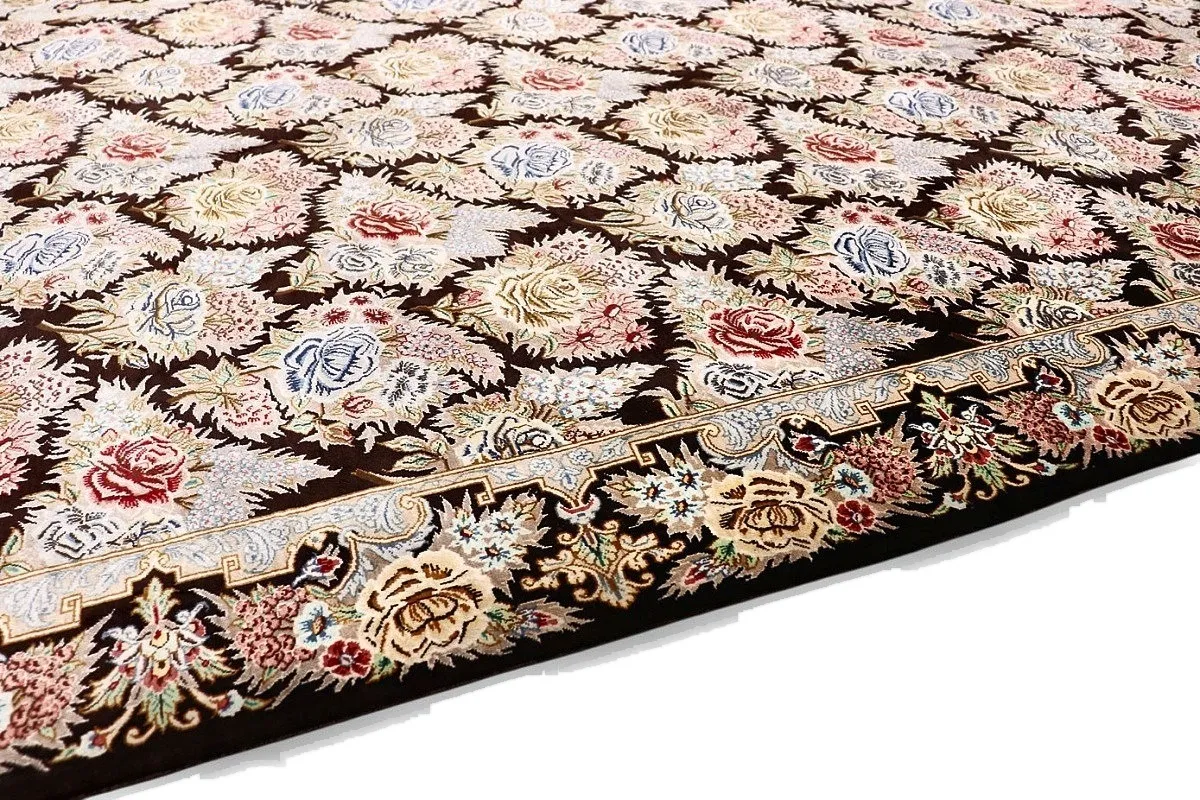 Hand-Knotted Silk Qom Persian Rug, 160 × 98 cm