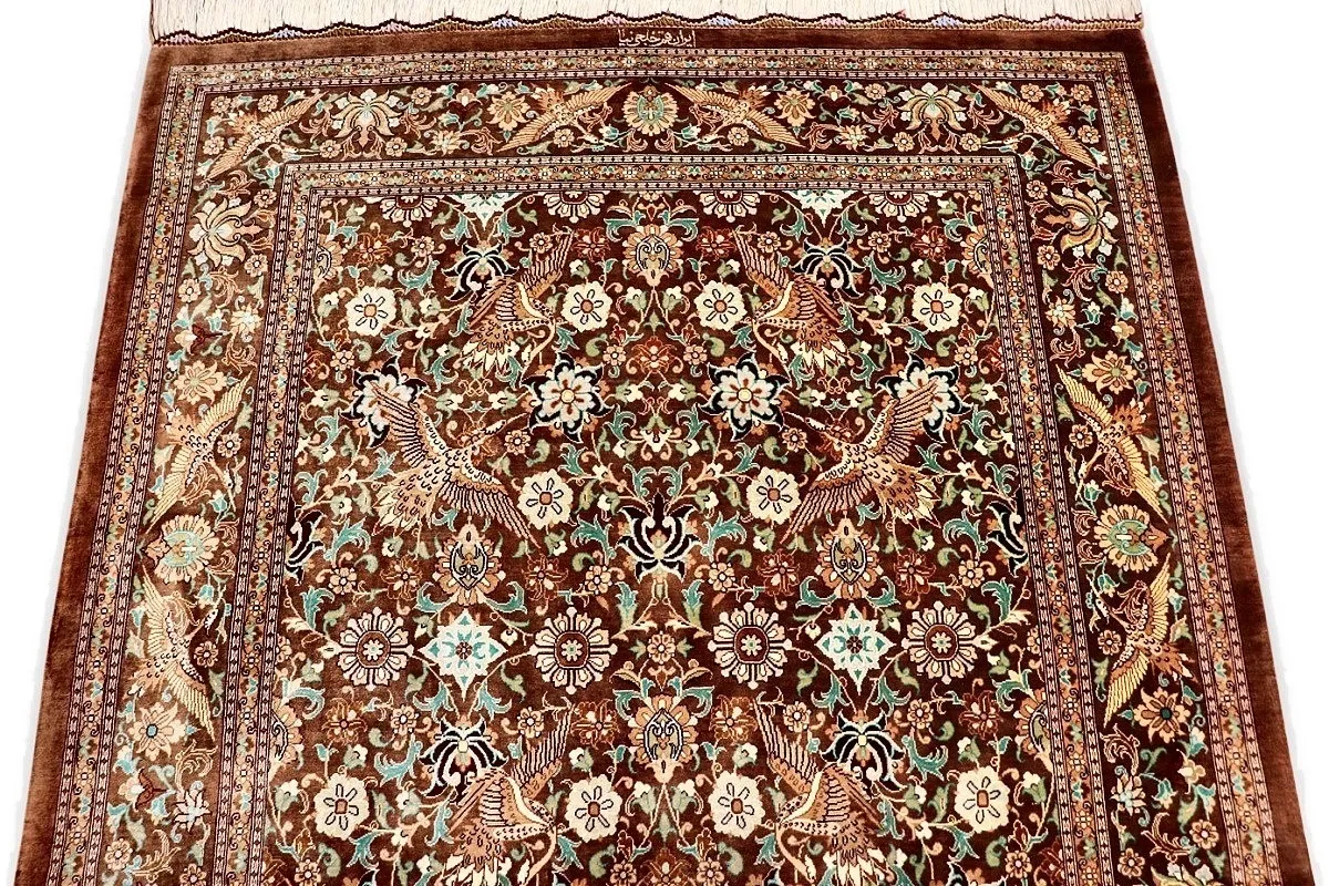 118165-04 Qom Persian Rug — hand-knotted, 166 × 100 cm, Silk