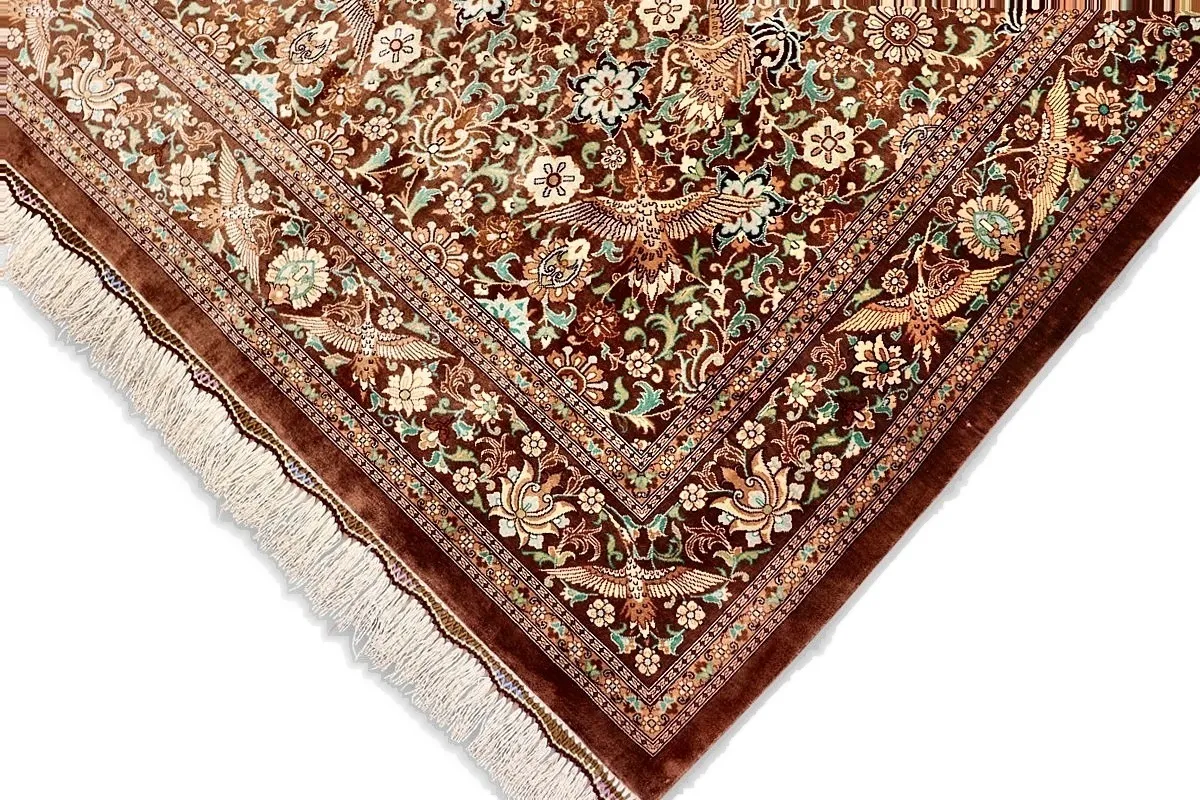 118165-05 Qom Persian Rug — hand-knotted, 166 × 100 cm, Silk