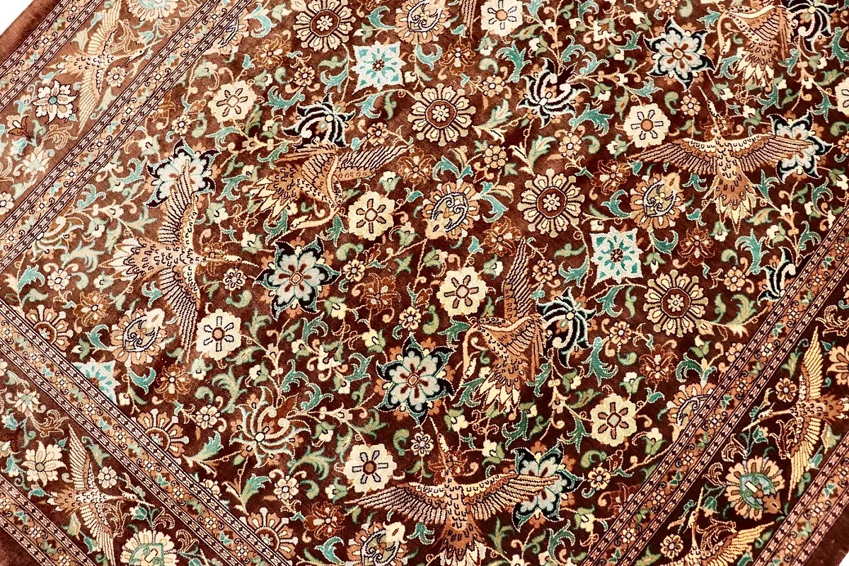 118165-06 Qom Persian Rug — hand-knotted, 166 × 100 cm, Silk