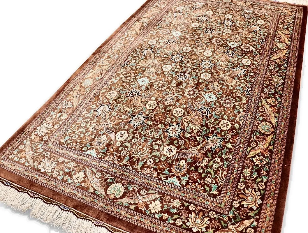 118165-07 Qom Persian Rug — hand-knotted, 166 × 100 cm, Silk