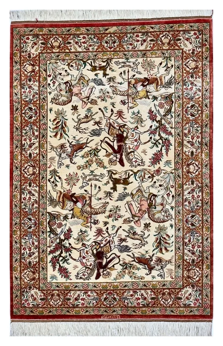 Qom Persian Rug 120 × 80 cm, Silk, hand-knotted