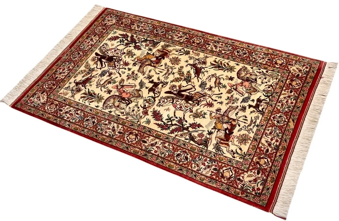 Qom Persian Rug 120 × 80 cm, Silk, hand-knotted