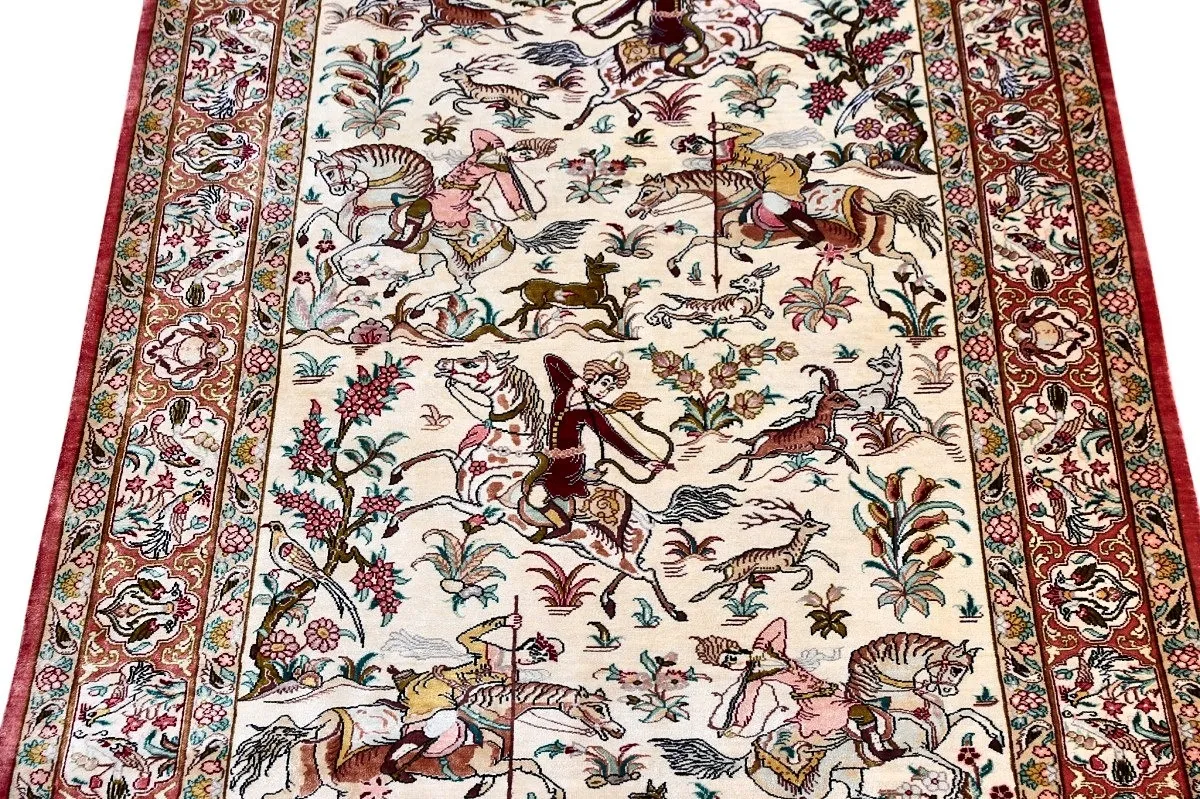 Qom Persian Rug 120 × 80 cm, Silk, hand-knotted