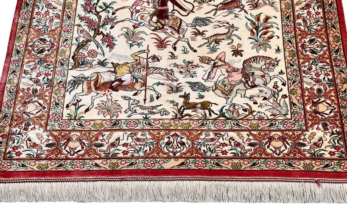 Qom Persian Rug 120 × 80 cm, Silk, hand-knotted