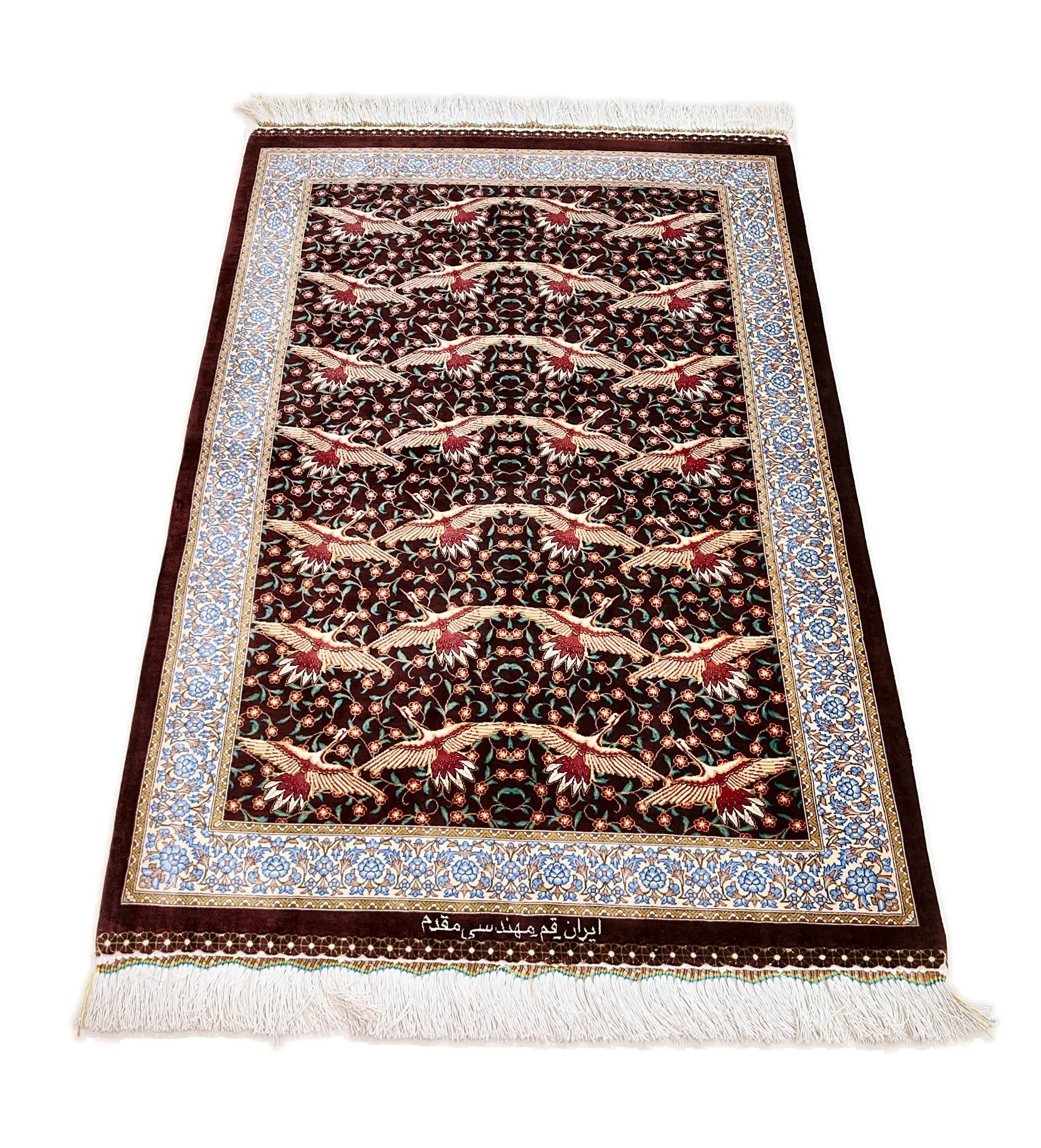 Qom Persian Rug 123 × 82 cm, Silk, hand-knotted