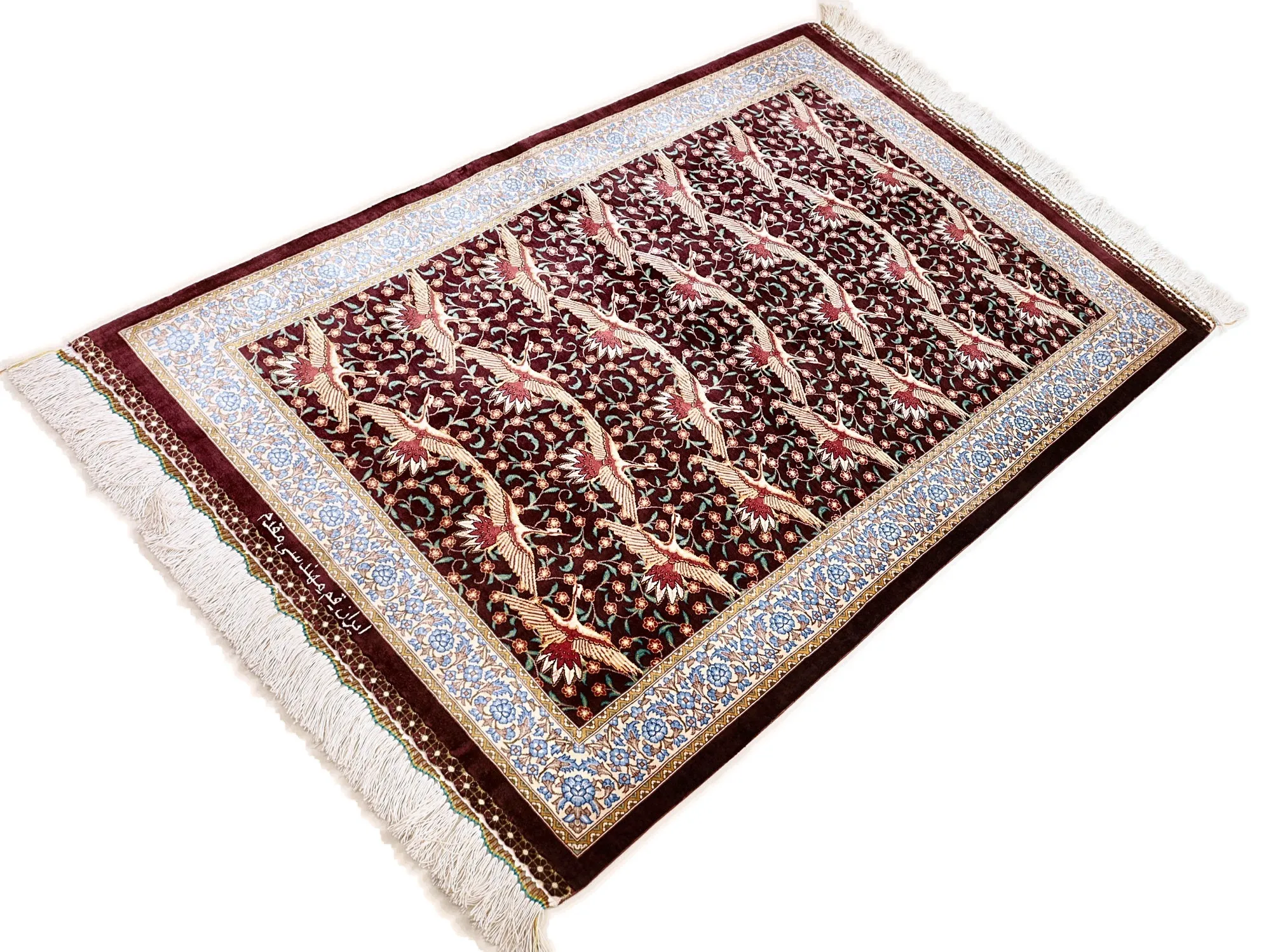 Qom Persian Rug 123 × 82 cm, Silk, hand-knotted