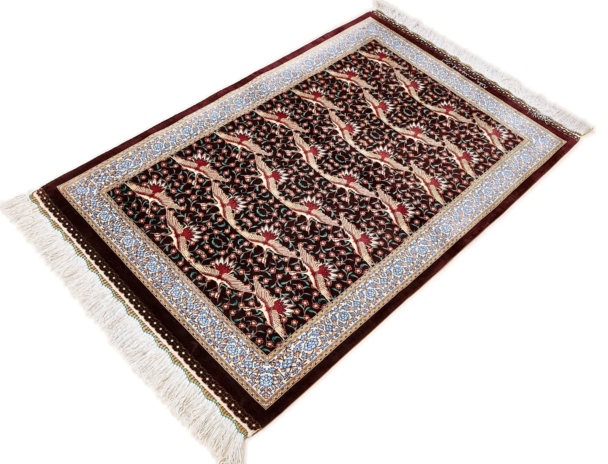 Qom Persian Rug 123 × 82 cm, Silk, hand-knotted