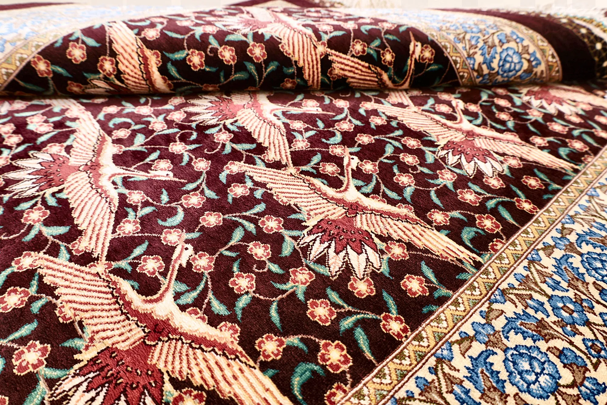 Qom Persian Rug 123 × 82 cm, Silk, hand-knotted