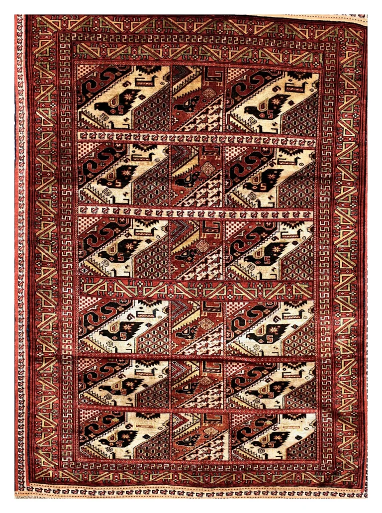 Hand-Knotted Silk Persian Rug, 146 × 103 cm