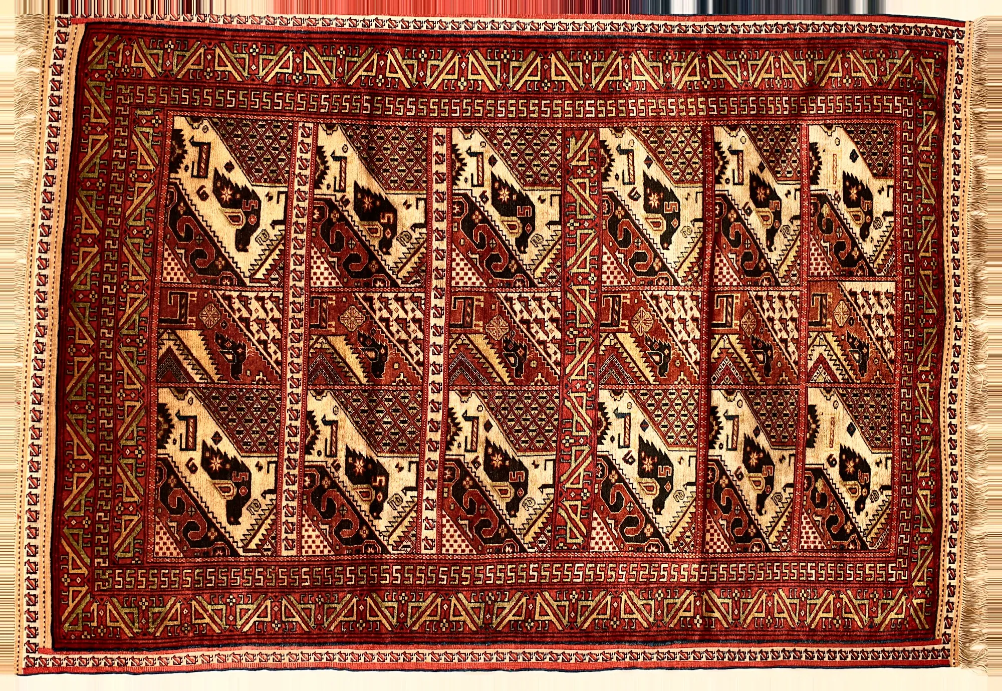 Hand-Knotted Silk Persian Rug, 146 × 103 cm