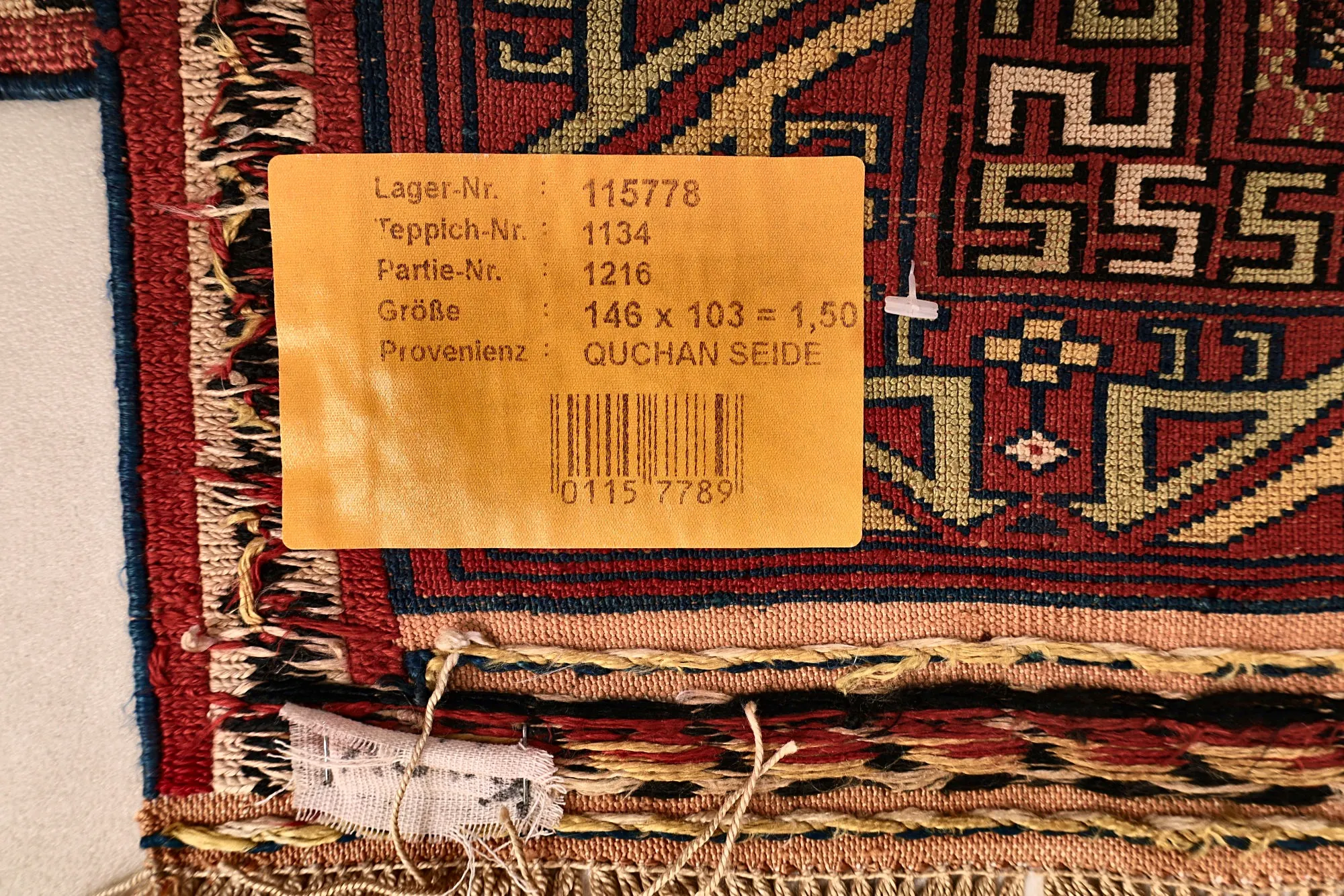 Hand-Knotted Silk Persian Rug, 146 × 103 cm