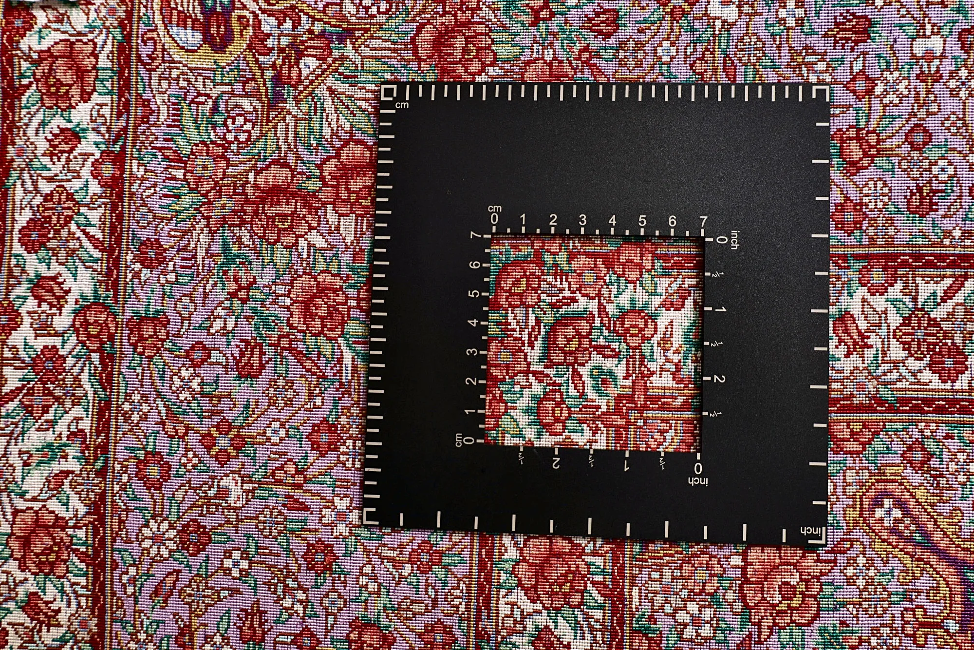 Qom Persian Rug — hand-knotted, 197 × 130 cm, Silk