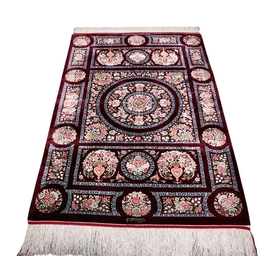 Qom Persian Rug — hand-knotted, 153 × 98 cm, Silk