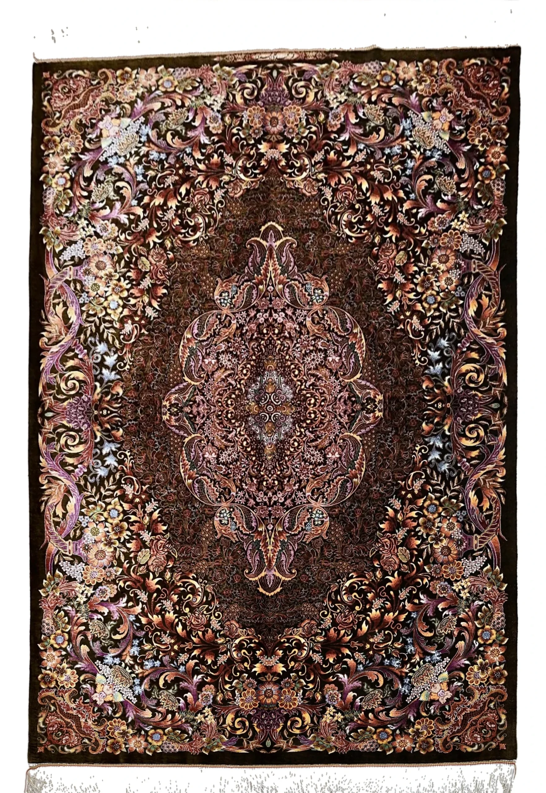 Qom Persian Rug 200 × 140 cm, Silk, hand-knotted