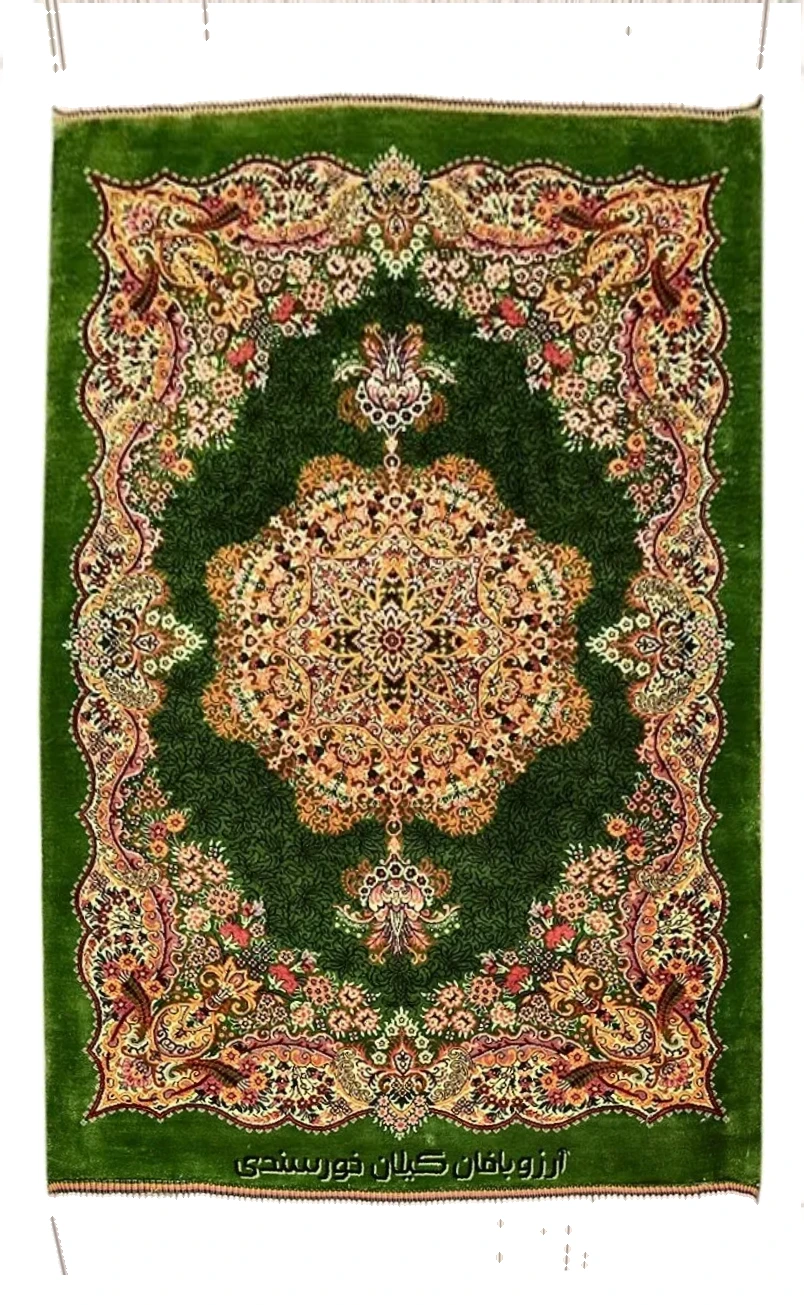 Persian Rug 97 × 64 cm, Silk, hand-knotted