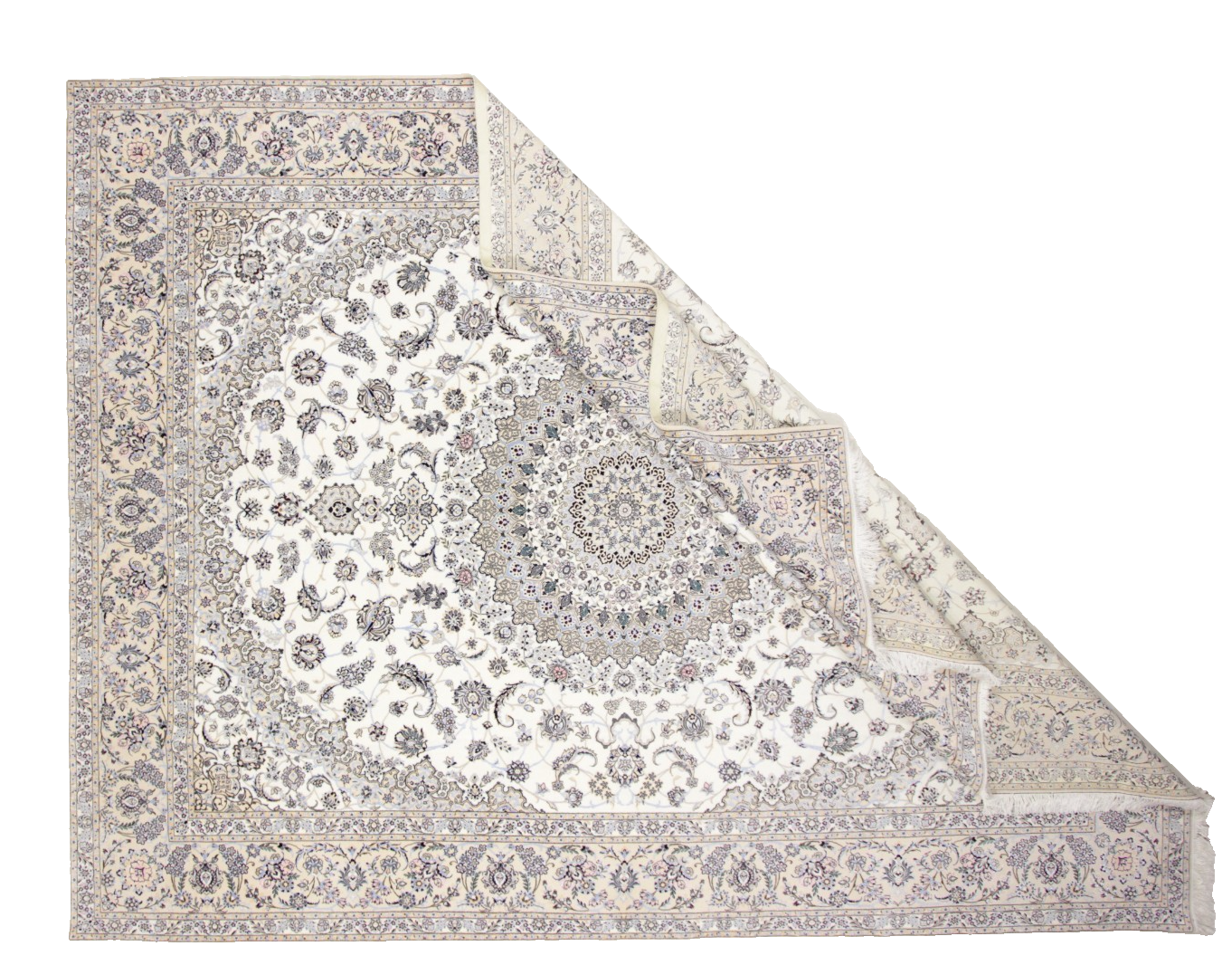 perserteppich-nain-6la-410-x-312-cm-wolle-und-seide-handgeknupft Oriental Rug 410 × 312 cm, Silk, hand-knotted