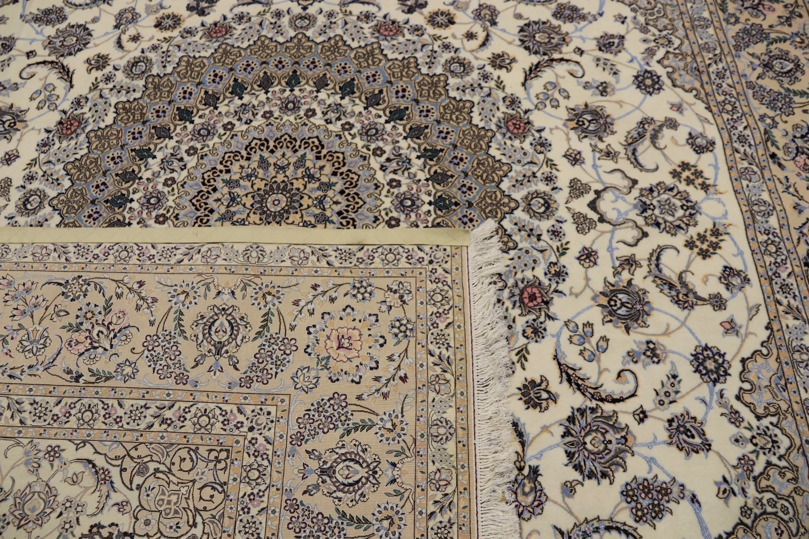 perserteppich-nain-6la-410-x-312-cm-wolle-und-seide-handgeknupft-10 Oriental Rug 410 × 312 cm, Silk, hand-knotted