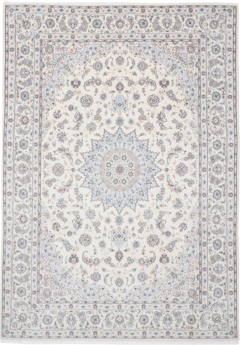 Hand-Knotted Wool & Silk Nain Persian Rug, 247 × 350 cm