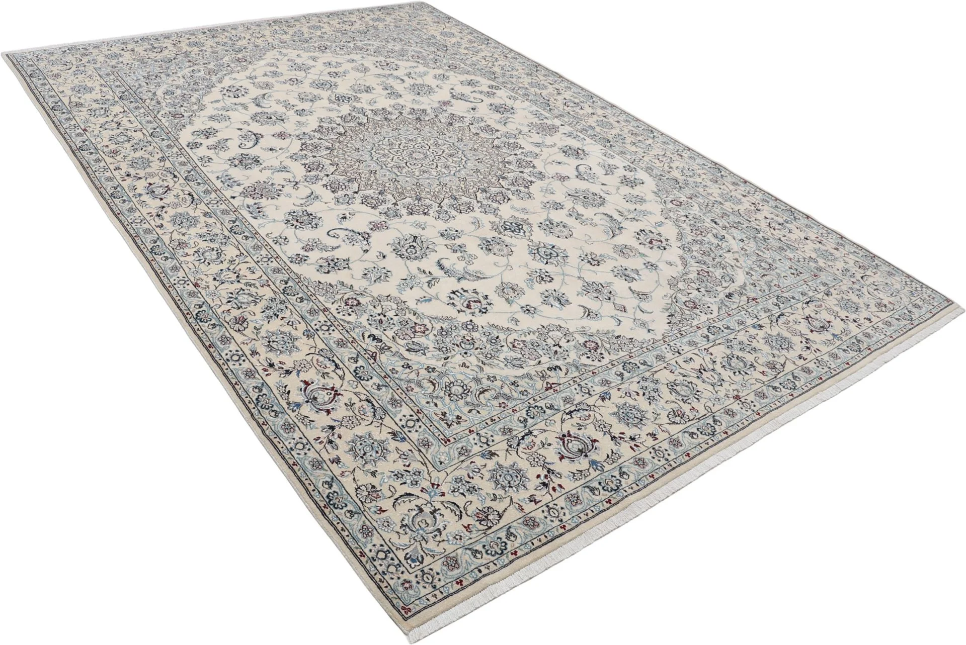 Nain Persian Rug — hand-knotted, 240 × 350 cm, Wool & Silk