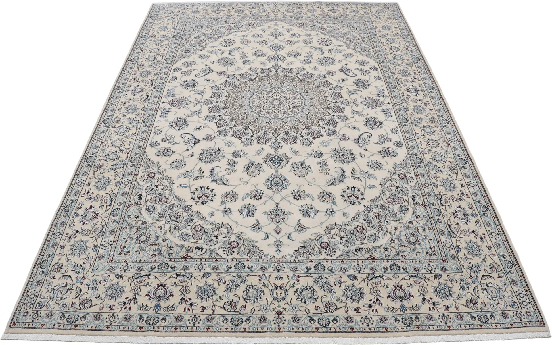 Nain Persian Rug — hand-knotted, 240 × 350 cm, Wool & Silk