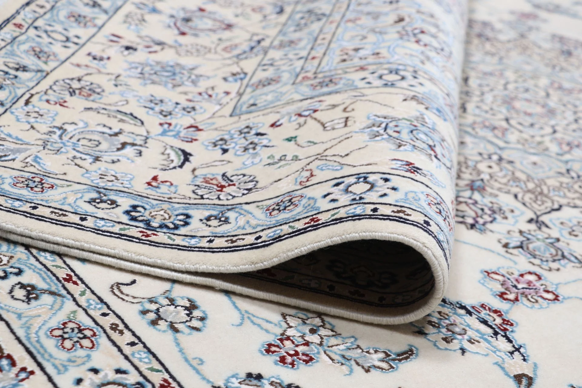 Nain Persian Rug — hand-knotted, 240 × 350 cm, Wool & Silk
