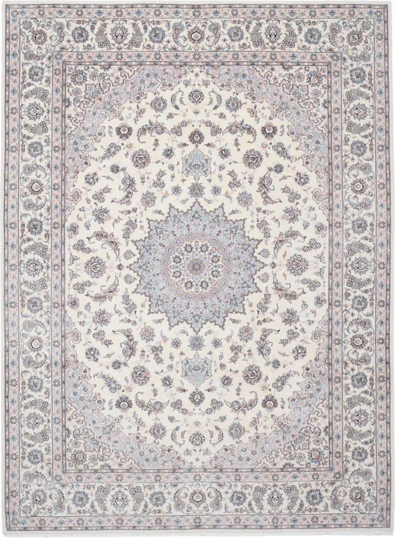 Hand-Knotted Wool & Silk Nain Persian Rug, 253 × 345 cm