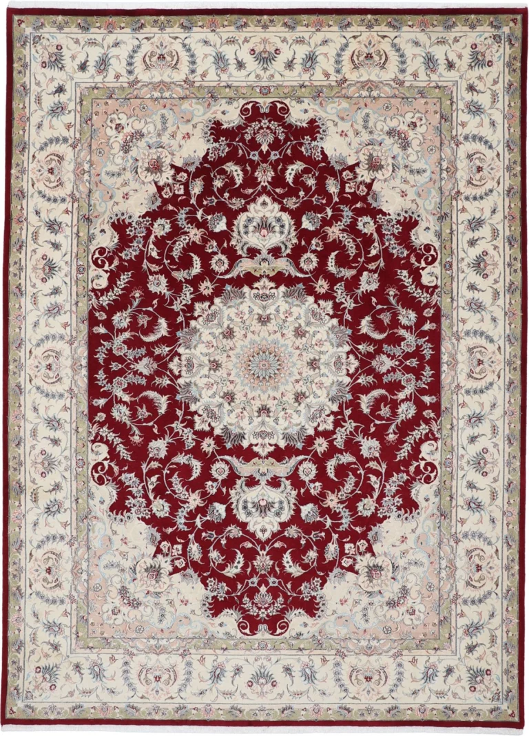 Hand-Knotted Wool & Silk Tabriz Persian Rug, 250 × 345 cm