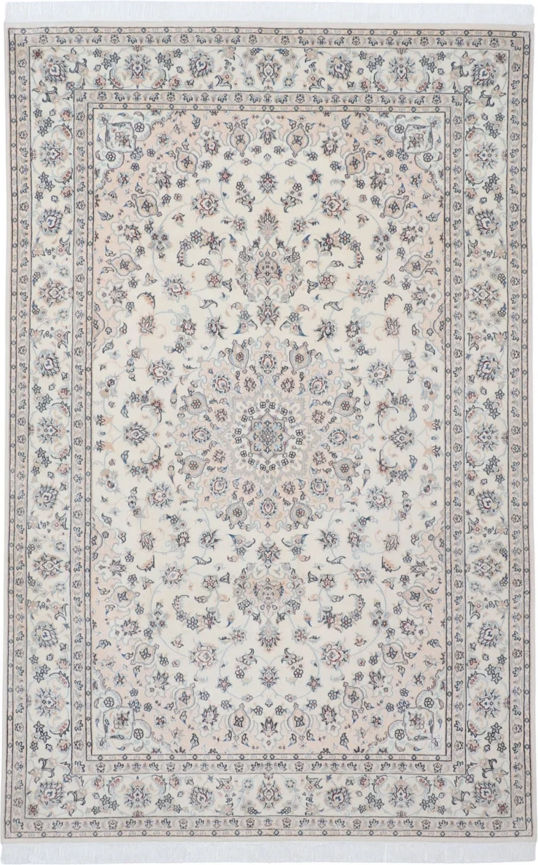 Hand-Knotted Wool & Silk Nain Persian Rug, 197 × 306 cm