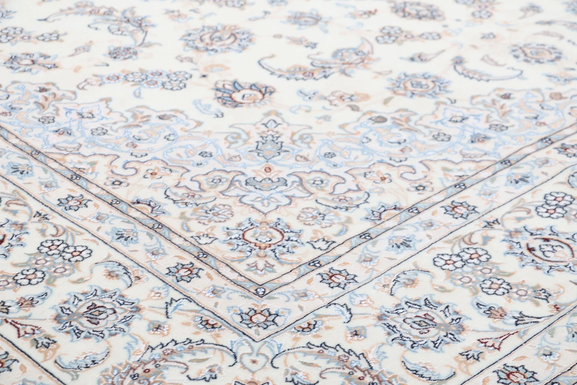 Hand-Knotted Wool & Silk Nain Persian Rug, 247 × 350 cm