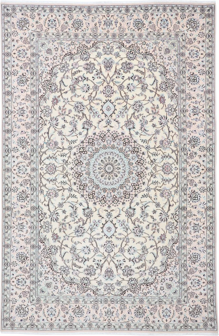Nain Persian Rug — hand-knotted, 202 × 310 cm, Wool & Silk