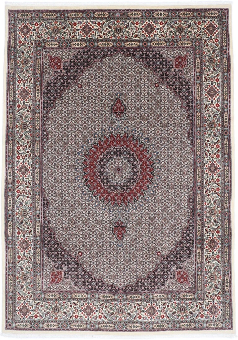 Moud Persian Rug — hand-knotted, 245 × 347 cm, Wool & Silk