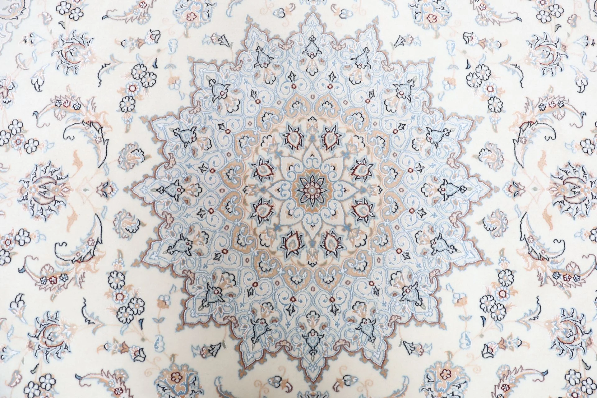 Hand-Knotted Wool & Silk Nain Persian Rug, 247 × 350 cm
