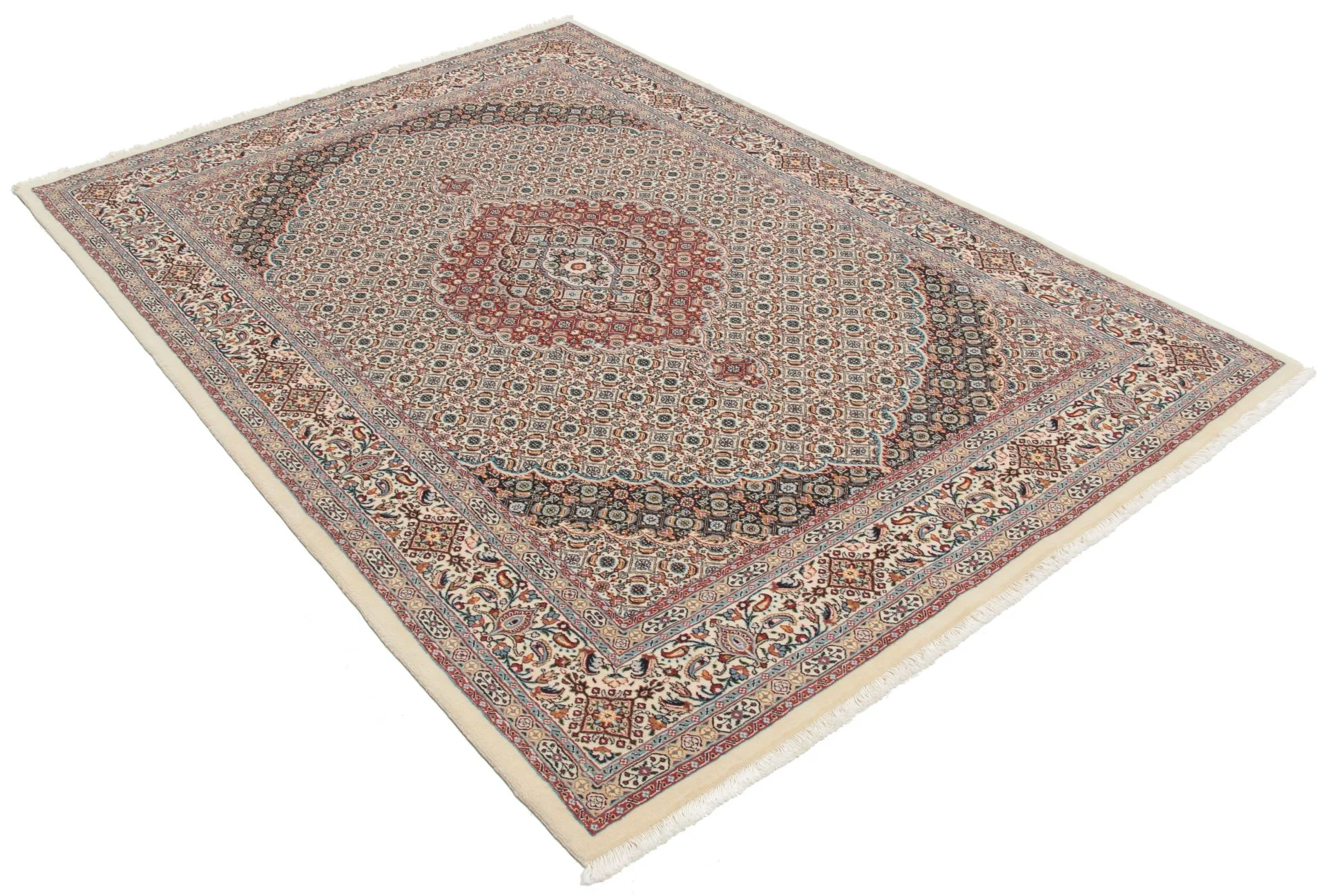 Moud Persian Rug 168 × 240 cm, Wool & Silk, hand-knotted