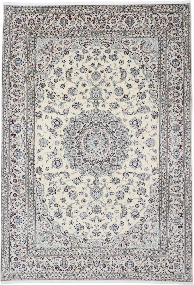 Hand-Knotted Wool & Silk Nain Persian Rug, 247 × 354 cm