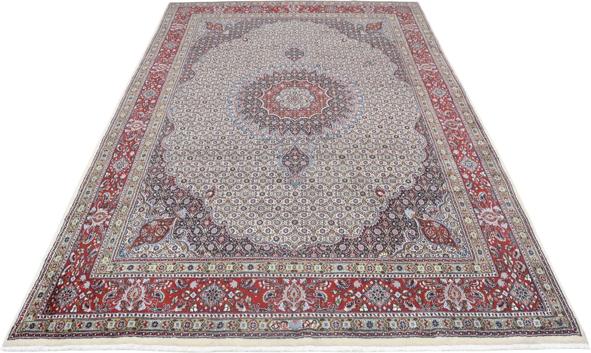 Moud Persian Rug 200 × 303 cm, Wool & Silk, hand-knotted