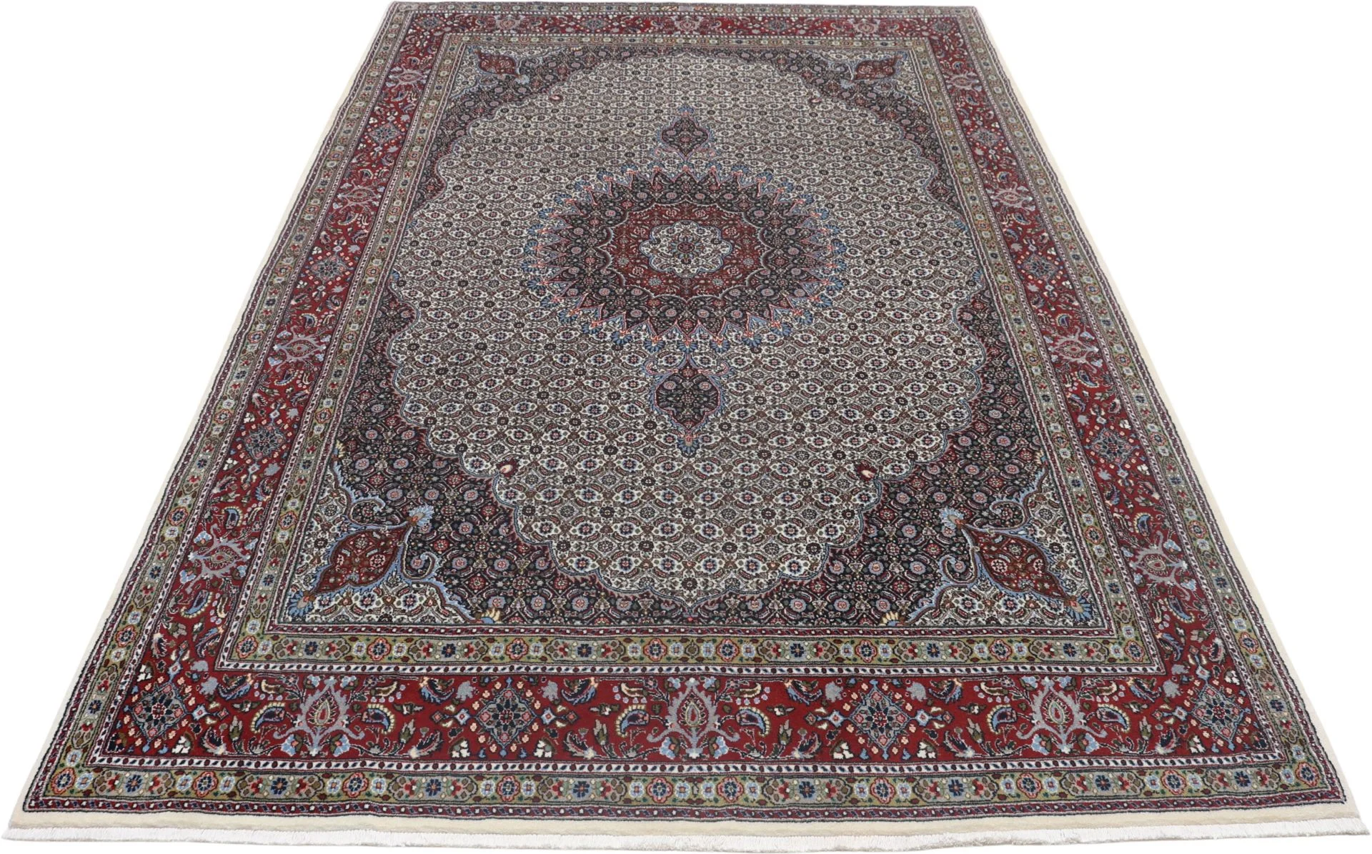 Moud Persian Rug 200 × 303 cm, Wool & Silk, hand-knotted