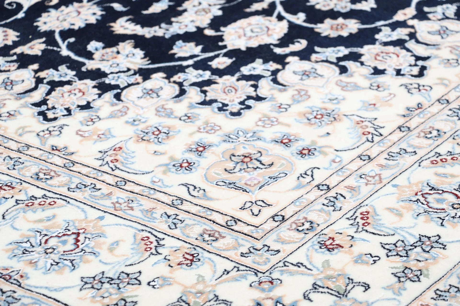 Hand-Knotted Wool & Silk Nain Persian Rug, 200 × 310 cm