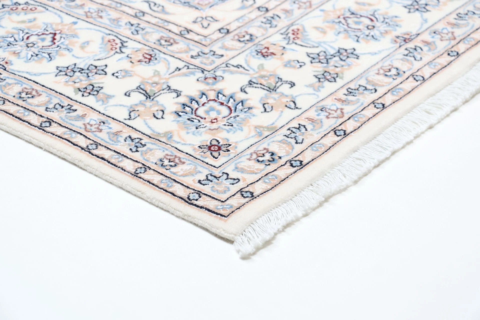 Hand-Knotted Wool & Silk Nain Persian Rug, 200 × 310 cm