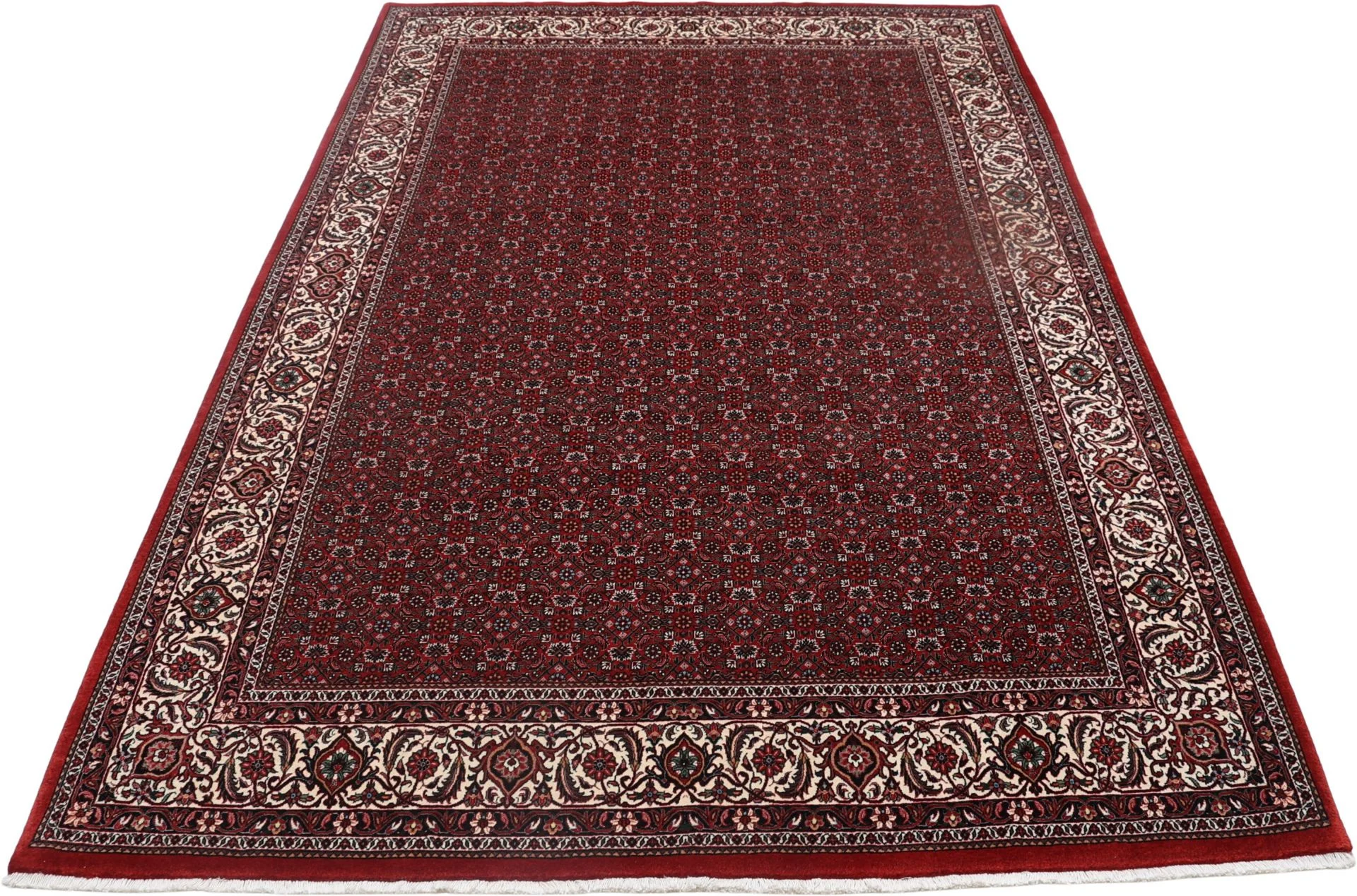 Hand-Knotted Wool & Silk Bijar Persian Rug, 205 × 308 cm