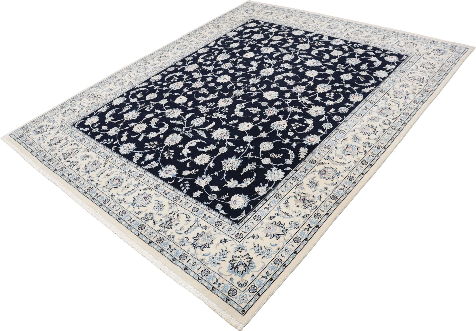 Nain Persian Rug 224 × 270 cm, Wool & Silk, hand-knotted