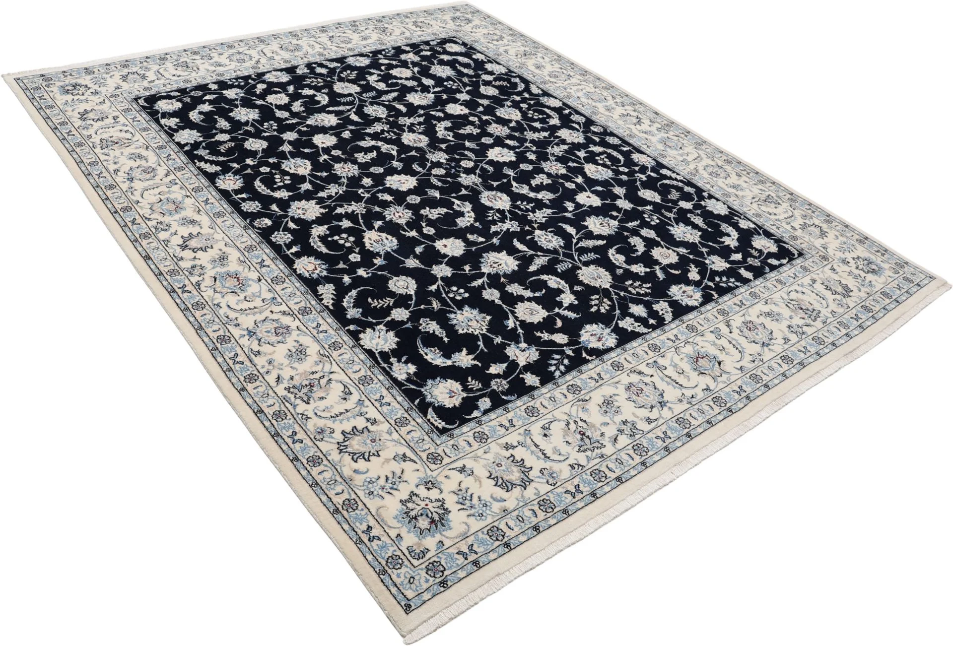 Nain Persian Rug 224 × 270 cm, Wool & Silk, hand-knotted