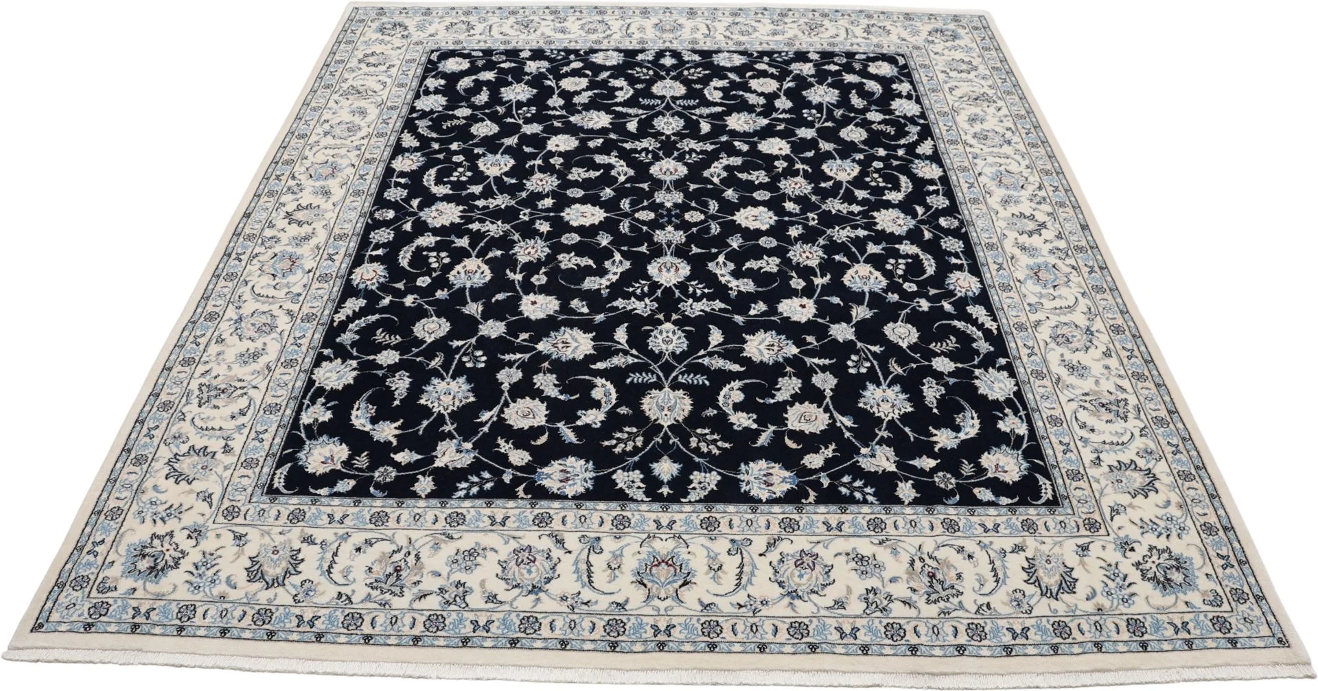 Nain Persian Rug 224 × 270 cm, Wool & Silk, hand-knotted