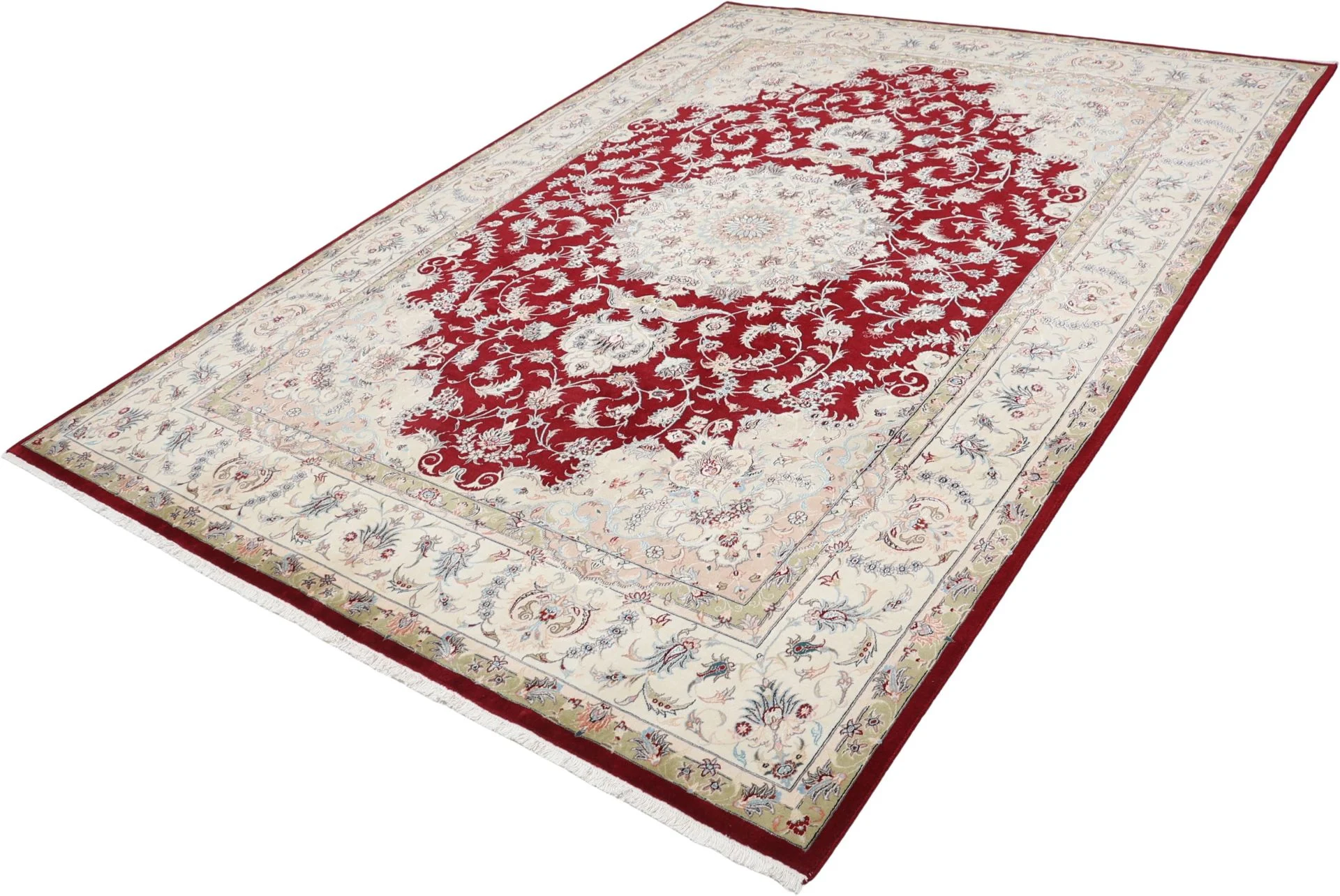 Hand-Knotted Wool & Silk Tabriz Persian Rug, 250 × 345 cm