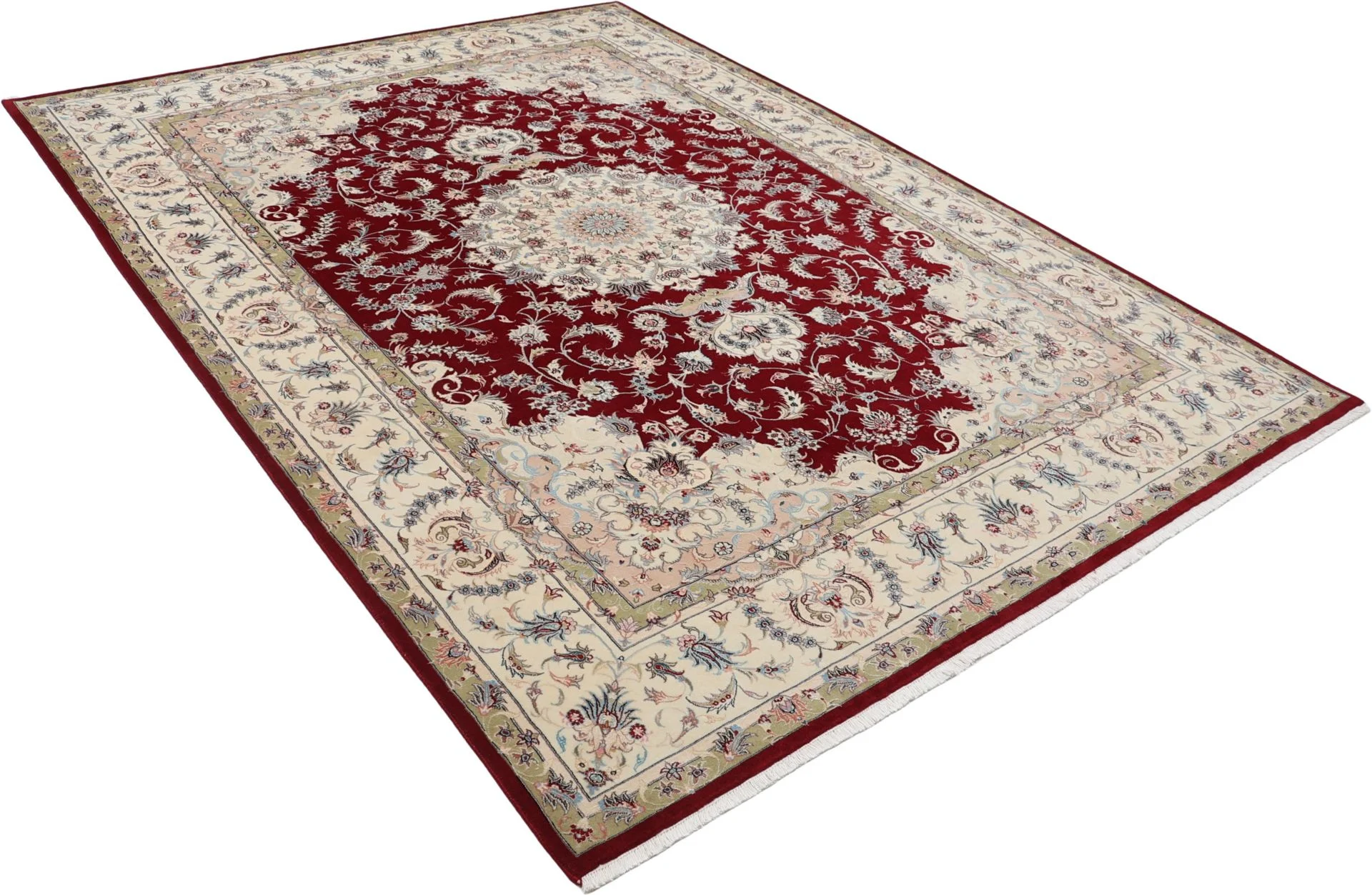 Hand-Knotted Wool & Silk Tabriz Persian Rug, 250 × 345 cm