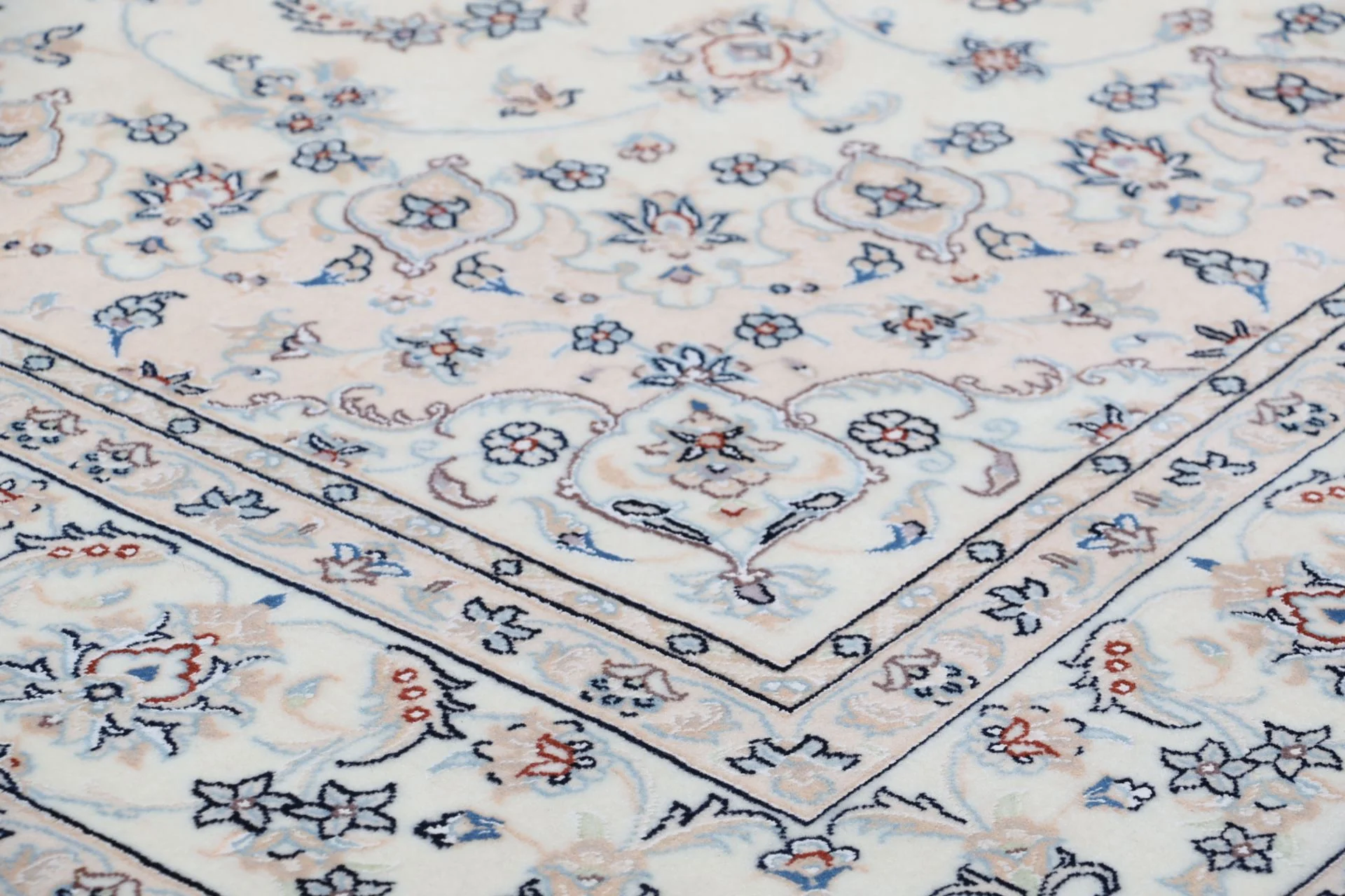 Hand-Knotted Wool & Silk Nain Persian Rug, 197 × 306 cm