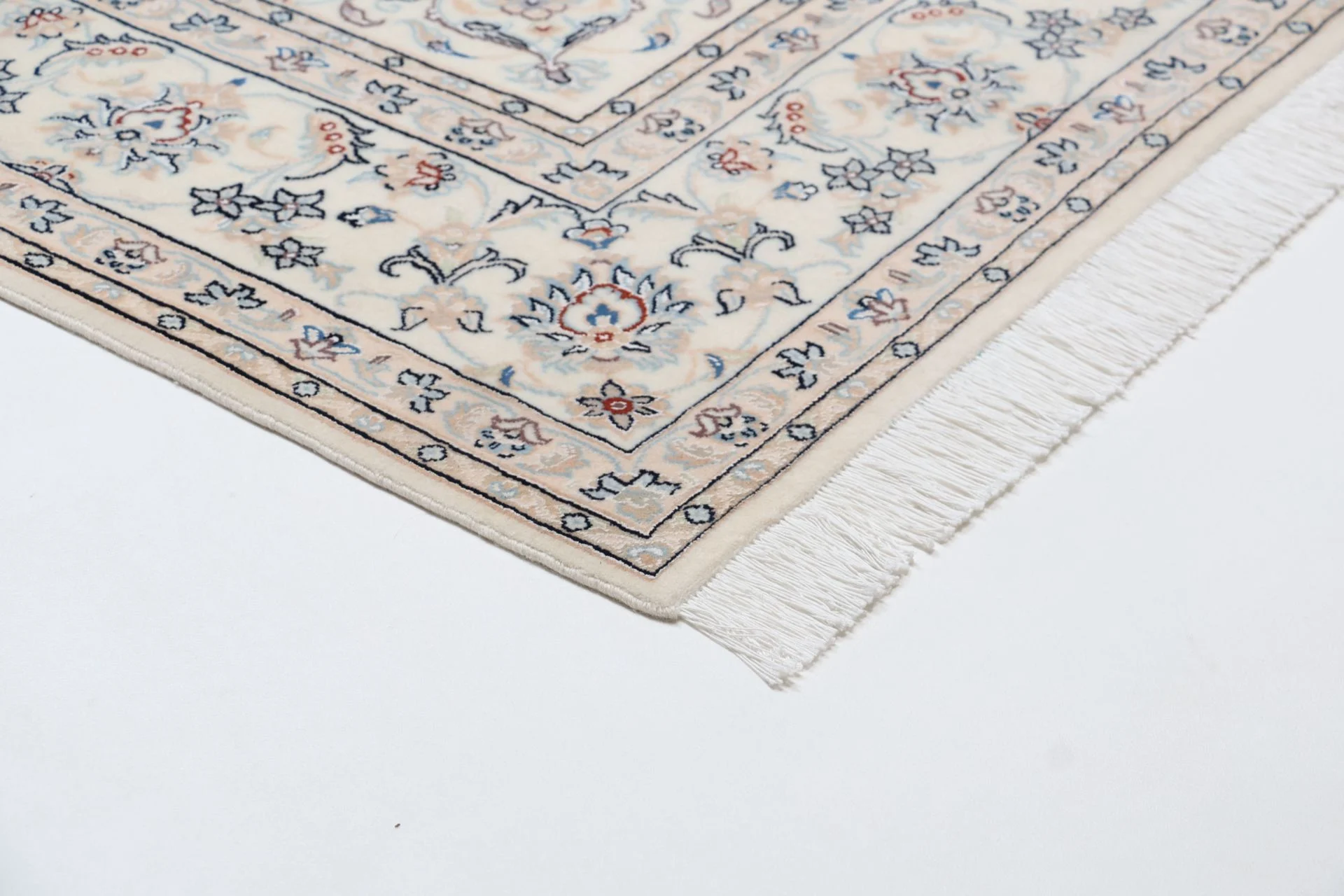 Hand-Knotted Wool & Silk Nain Persian Rug, 197 × 306 cm